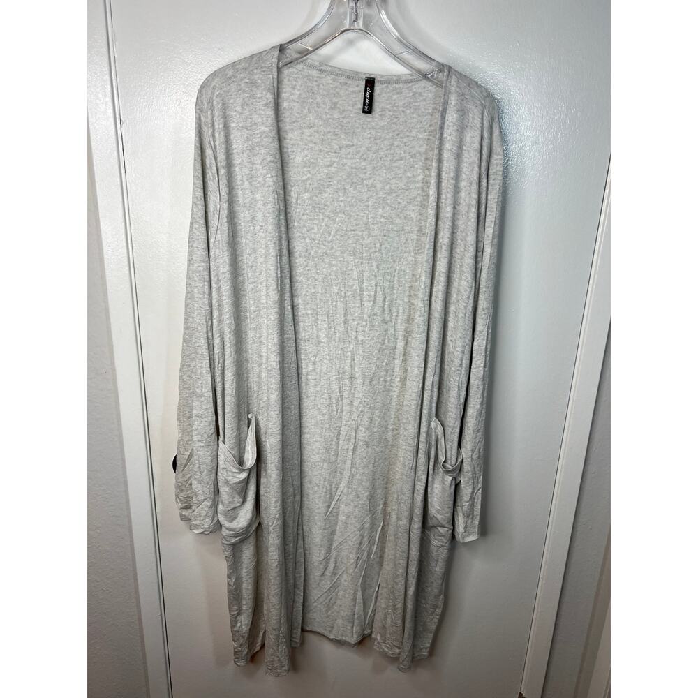 1 Clique Women's Thin Knit Open Cardigan Duster Light Grey NEW ~ Size 3X